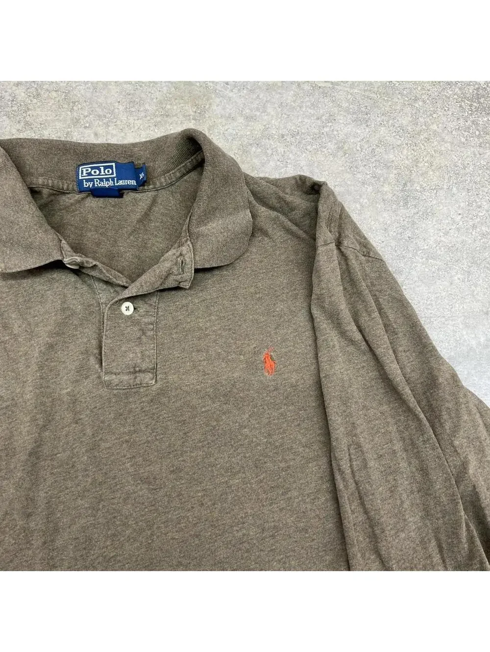 vintage polo ralph lauren olive green small logo rugby polo shirt size xl